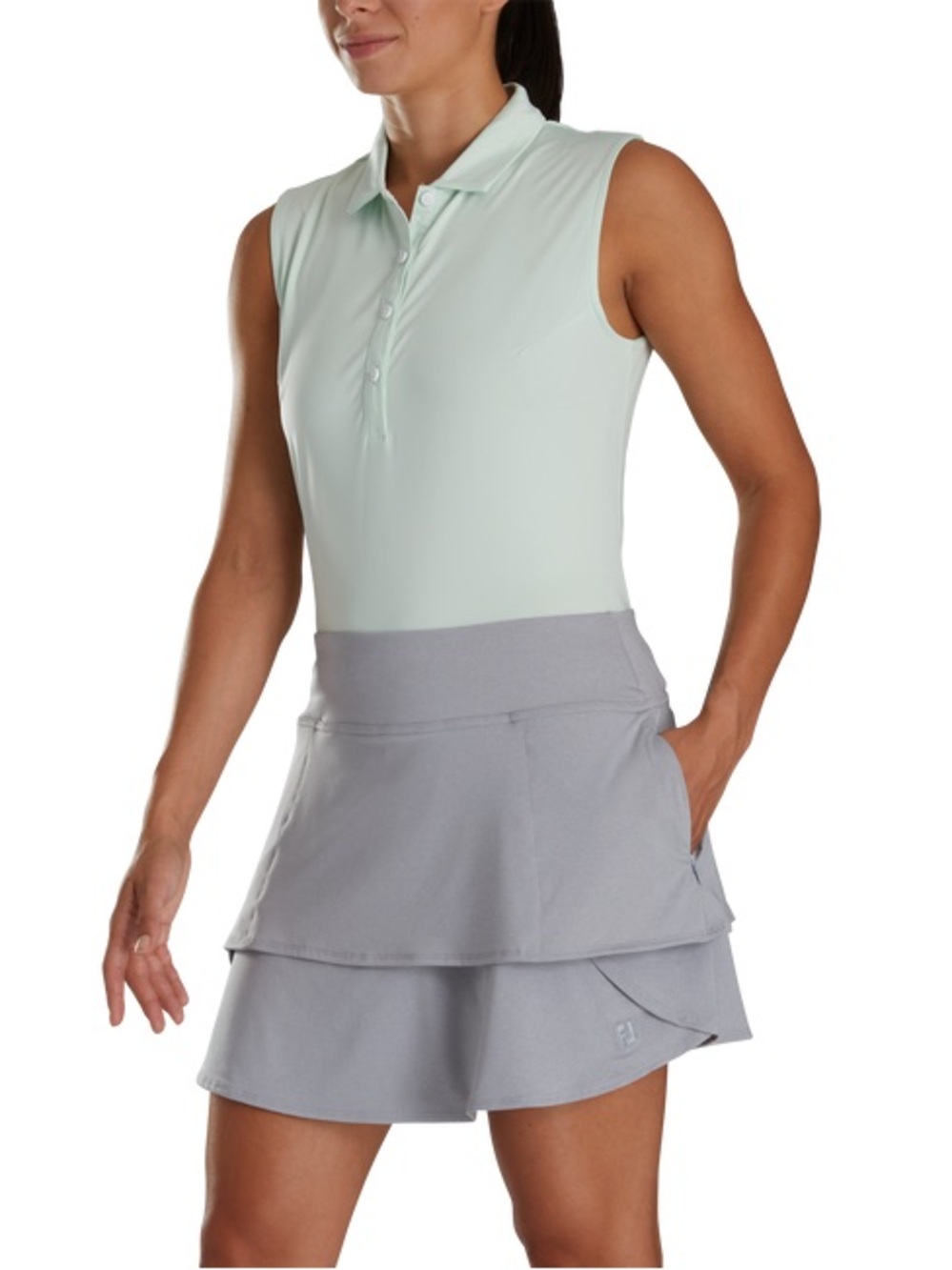 FootJoy FJ Performance Layered Golf Skort Women’s Medium Grey Built-In Shorts